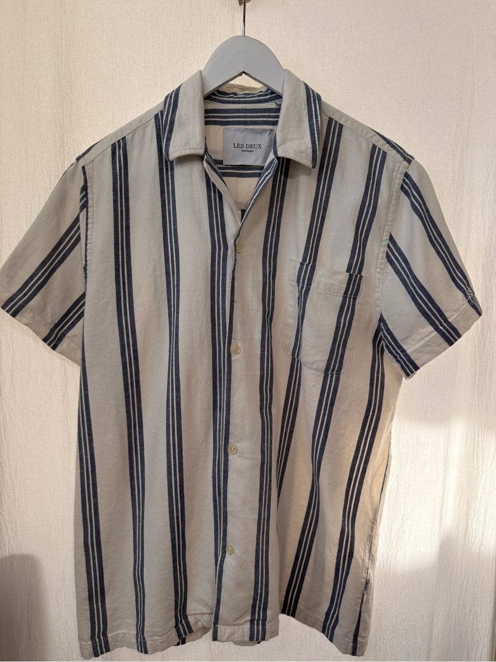 Les Deux, Lawson 100% Cotton Striped Camp Shirt, sz M